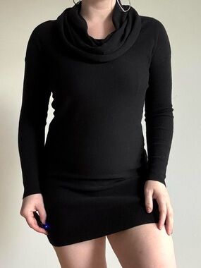 Ruby Moon black cowl neck sweater dress